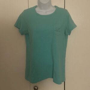 Vineyard Vines Cotton seafoam blue T-Shirt pocket S